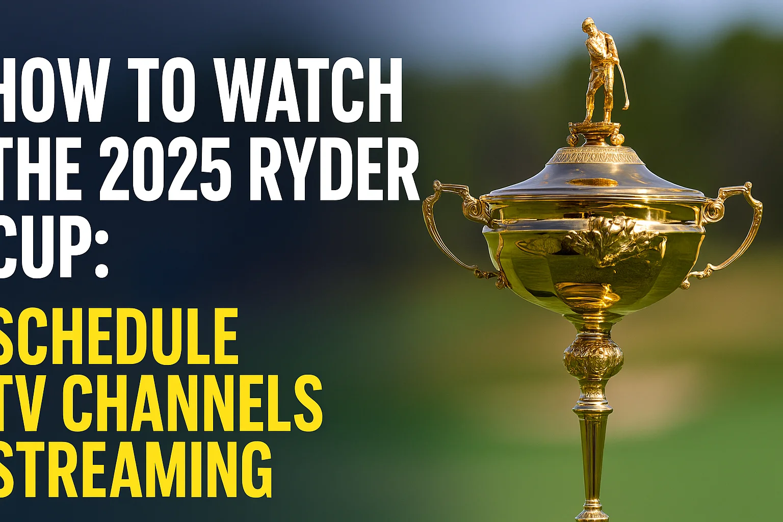 How to Watch the 2025 Ryder Cup: Full Schedule, TV Channels & Streaming Guide